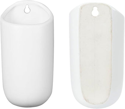 MyGift Set of 4 Mini Matte White Ceramic Indoor Wall Planter, 6 Inch - Image 6