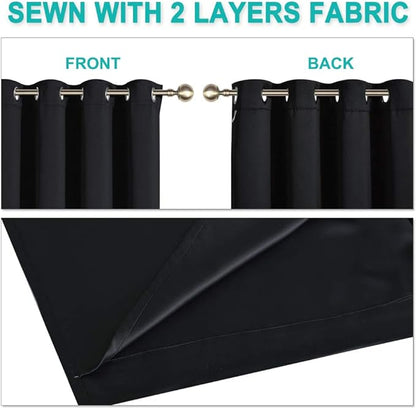 NICETOWN Complete 100% Blackout Curtain Set, Double Panels, Thermal Insulated & - Image 5