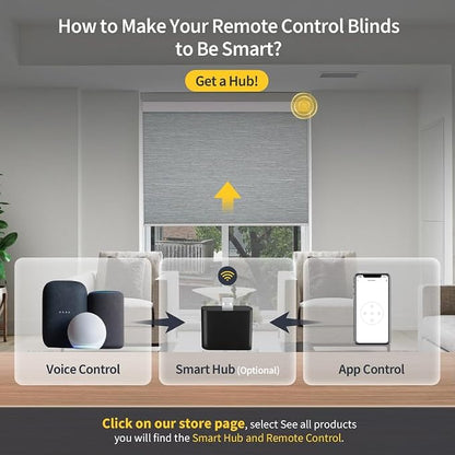 Motorized Blinds with Valance Cover Upgraded Smart Grasscloth Fabric Electric - Image 5
