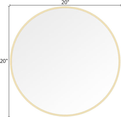 WallBeyond 20 inch Round Mirror Gold Circle Wall Mirror - Image 7