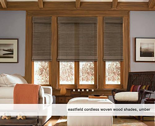 Cordless Woven Wood Roman Shades, 66W x 60H, Hatteras Cocoa, Sizes 20-72 Wide - Image 2