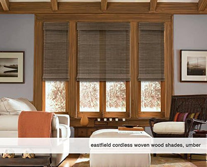 Cordless Woven Wood Roman Shades, 66W x 60H, Hatteras Cocoa, Sizes 20-72 Wide - Image 2