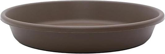 The HC Companies 21 Inch Round Plastic Classic Plant Saucer - Indoor Outdoor Plant Trays for Pots - 21"x21"x3.63" Chocolate