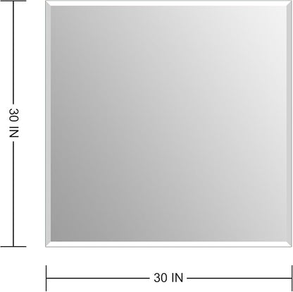 Ruomeng Frameless Mirror for Wall, 30x30 Inch Bathroom Vanity Mirror Farmhouse - Image 4