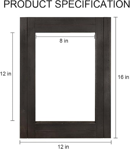 Rectangle Wall Mirror for Bathroom, Distressed White Wood Decor - Image 4