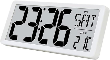TXL 14.2" Large Digital Day Wall Clock, Custom 8 Languages Calendar, Count by TXL