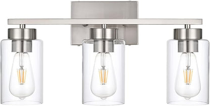 3-Light Bathroom Vanity Light, Modern Brushed Nickel Wall Lights by A1A9
