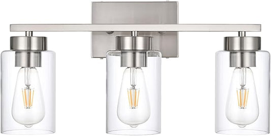 3-Light Bathroom Vanity Light, Modern Brushed Nickel Wall Lights by A1A9