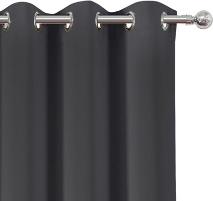 LEMOMO Dark Grey Blackout Curtains/38 x 54 Inch/Set of Two Panels Grommet - Image 6