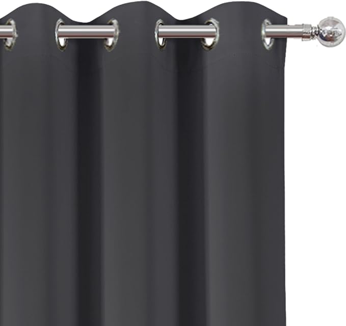 LEMOMO Dark Grey Thermal Blackout Curtains/42 x 84 Inch/Set of 2 Panels Room - Image 6