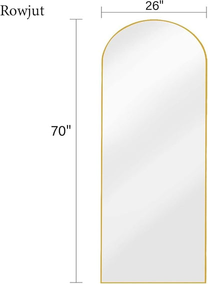 Rowjut Full Length Mirror Arched Floor Length Mirrors, Aluminum Frame - Image 4