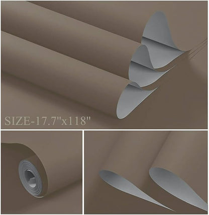 Dimoon 78.7''x17.7'' Etoupe Peel and Stick Wallpaper Contact Paper Modern Self - Image 2