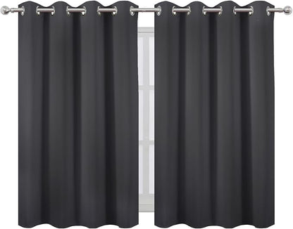 LEMOMO Dark Grey Thermal Blackout Curtains/52 x 45 Inch/Set of 2 Panels Room - Image 2