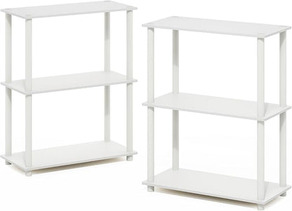 Furinno Turn-N-Tube Storage Shelves Set of 2, 3-Tier Book Shelf, Corner Shelf - Image 5