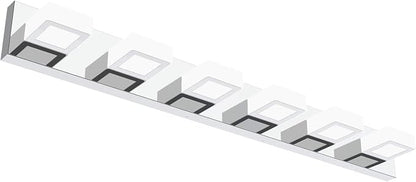 Ralbay Modern LED Bathroom Vanity Lights 6 Lights Acrylic Stainless Steel LED by RalbayLighting