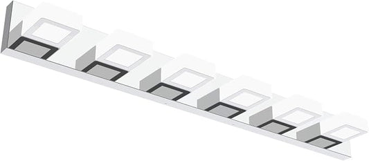 Ralbay Modern LED Bathroom Vanity Lights 6 Lights Acrylic Stainless Steel LED by RalbayLighting