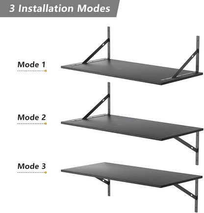 Deep Floating Shelves for Wall Set of 3, 24W x 12 Inch Deep Black Floating - Image 5