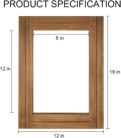 Rectangle Wall Mirror for Bathroom, Distressed White Wood Decor - Image 3