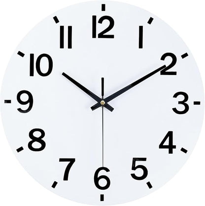 HZDHCLH Wall Clock 8 Inch Silent Non Ticking Wood Battery Operated White Wooden - Image 6