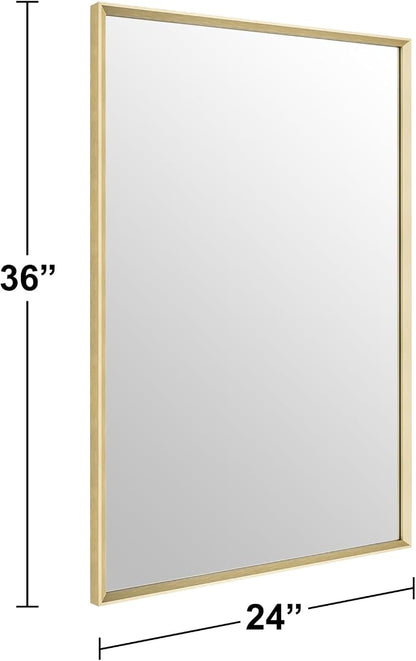 BOMINICA Brushed Gold Bathroom Mirror - Image 4
