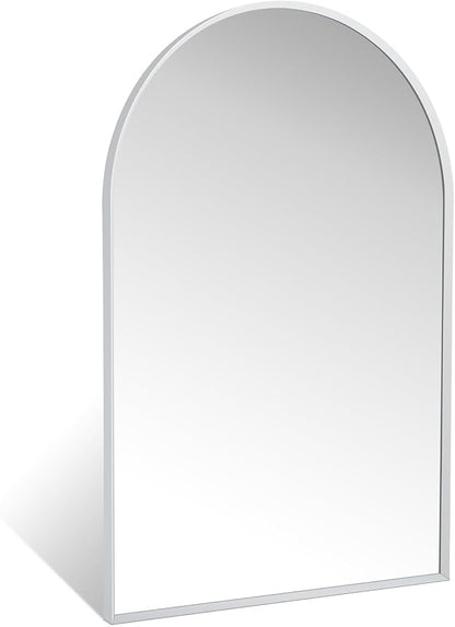 24" x 36" Silver Arched Mirror, Modern Aluminum Alloy Metal Frame, Arch by Minuover