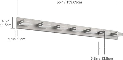SineRise LED Modern Bathroom Vanity Light Fixtures, Brushed Nickel Modern - Image 6