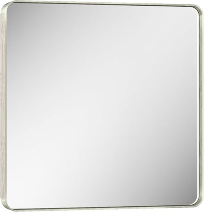 Keonjinn 30 x 30 Inch Brushed Nickel Bathroom Mirrors - Image 9