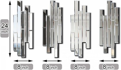 Artisan Set of 4 Silver Beveled Wall Decor Mirrors - Image 6