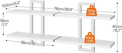 HOOBRO Floating Shelves, 15 Inch Wall Shelf Set of 2, Wall Mounted Storage - Image 2