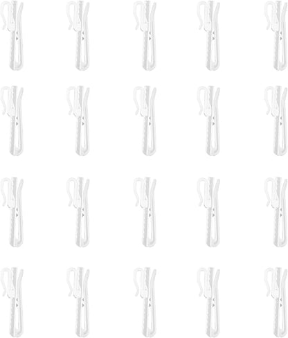 20 PCS Plastic Curtain Hooks Adjustable Pinch Pleat Curtain Clips Room Divider by CBSROROHome