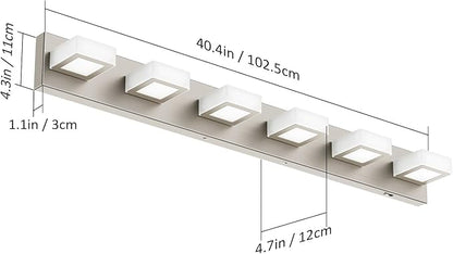 Ralbay Brushed Nickel Bathroom Lights Fixtures Dimmable 5 Color Temperature - Image 6