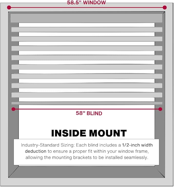 LOTUS & WINDOWARE Cordless Mini Blind, 58.5" Wide x 48" Long - Image 4