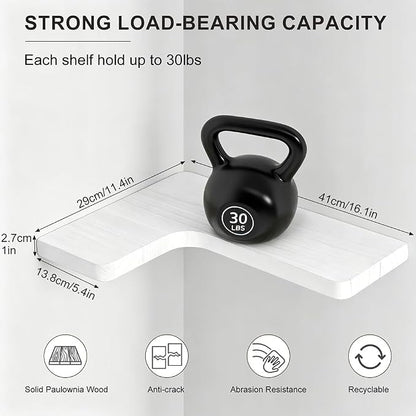 Floating Corner Shelves, Wall Shelf Set of 3, Shelves - Image 2