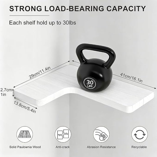 Floating Corner Shelves, Wall Shelf Set of 3, Shelves - Image 2