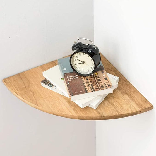Corner Shelf, 16inch Natural Oak Solid Wood Floating Corner Shelves Wall Mount by Coamily