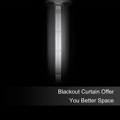 LEMOMO Blackout Curtains 66 x 72 Inch Long Frost Grey Curtains Set of 2 Panels - Image 3