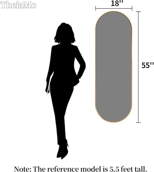 Oval Full Length Mirror, Ultra-Clear Explosion-Proof Dressing Mirror, Simple - Image 2