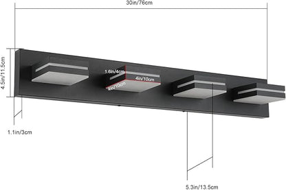 SineRise LED Modern Bathroom Vanity Light Fixtures, Matte Black Modern Acrylic - Image 7