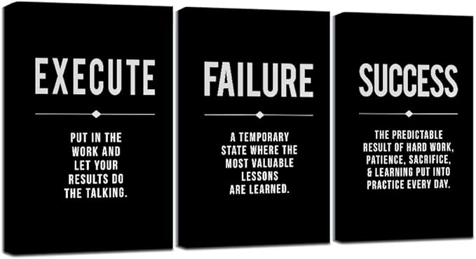 Framed Canvas Wall Art Success Quote, Office Wall Art, Positive Motivational - Image 8