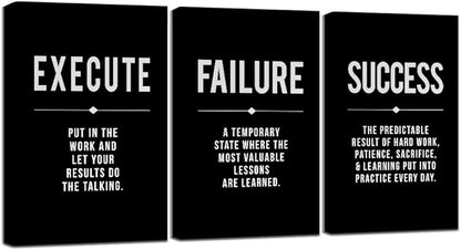 Framed Canvas Wall Art Success Quote, Office Wall Art, Positive Motivational - Image 8