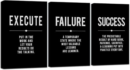 Framed Canvas Wall Art Success Quote by EPHANYART