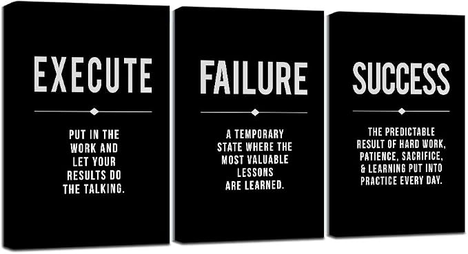 Framed Canvas Wall Art Success Quote by EPHANYART