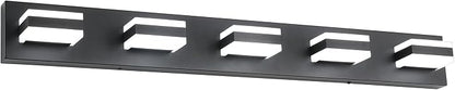 SOLFART Black Bathroom Vanity Lights Over Mirror Dimmable LED Modern Black by SOLFART