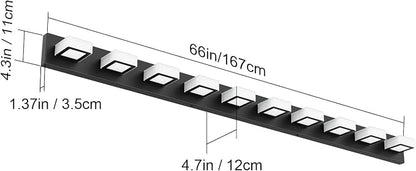 Ralbay 66inch Matte Black Bathroom Vanity Lights Metal Acrylic LED Modern Black - Image 2