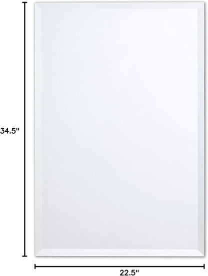 Better Bevel Frameless Rectangle Mirror, 22.5" x 34.5" Bathroom Wall Mirror - Image 10