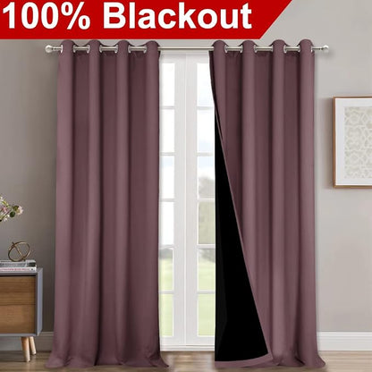 NICETOWN 100% Blackout Blinds, Dry Rose, Laundry Room Decor Window Treatment - Image 2