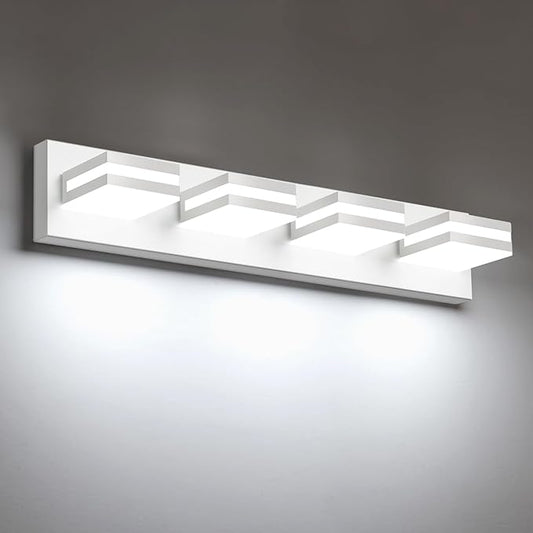 IZORRO LED Modern Bathroom Lights Fixtures, Matte White Acrylic Wall Lighting by IZORRO
