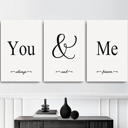 GUBIYU Black & White Bedroom You And Me Canvas Poster - Image 3