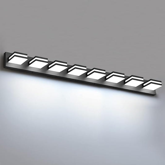 IZORRO LED Modern Bathroom Lights Fixtures, Matte Black Acrylic Wall Lighting by IZORRO