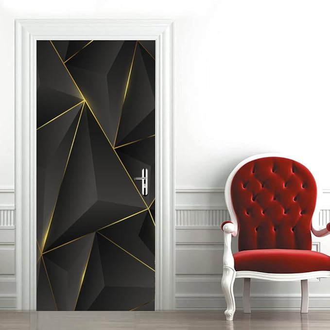 3D Peel and Stick Murals - Three-dimensional Wallpaper Self-adhesive Decals Removable PVC Waterproof Door Poster for Bedroom Living Room Wall Decoration 33.9 x 78.7 inch